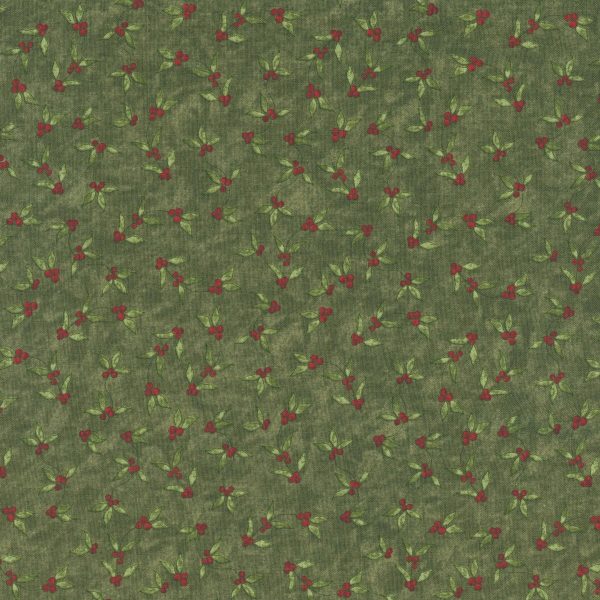 Tessuto Naughty or Nice Holly Berries Teresa Kogut per Riley Blake Designs